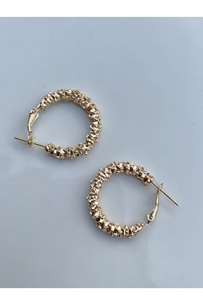 Lavian Accessories Gold Mini Inci Tozu Halka Küpe