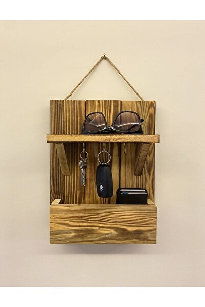 ViraHome Doğal Ahşap Anahtarlık Cüzdanlık Çok Amaçlı Askılık