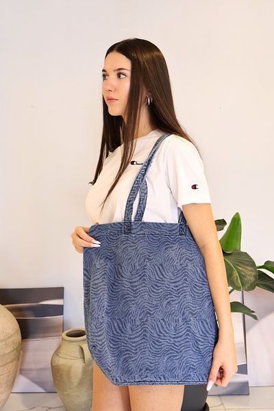 ICONE BAG Geantă tote pentru femei cu model cu volum mare - Pânză de mână și de umăr