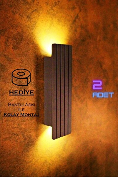 Emriba Pilli Dekoratif Duvar Aydınlatması Aplik Gece Lambası (ANTRASİT-AMBER)...