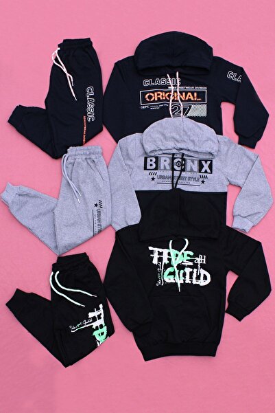 FYK COLLECTİON Σετ αθλητικής φόρμας 3 τεμαχίων διαφορετικών εμπριμέ για αγόρι