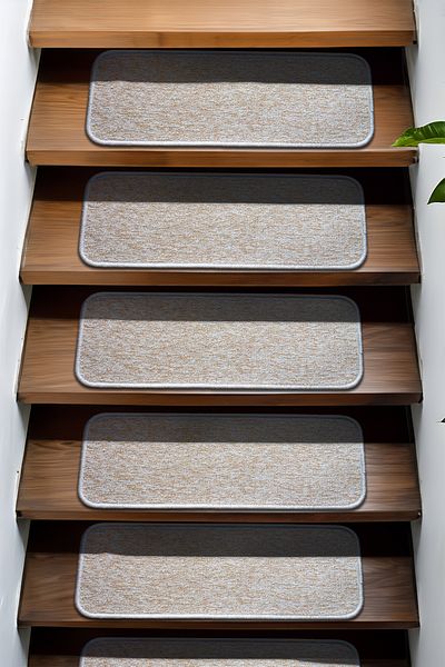 Stepmat Beige Economical Square Curl Mat - Set of 16 Steps and Ladder