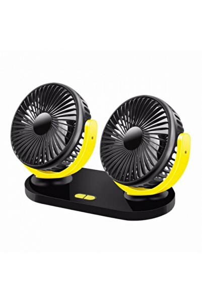 point marketing 3 Kademeli Çift Başlı 360 ° Dönebilen Araç Fanı Oto Fan Vanti...