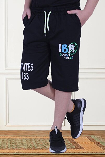 FYK COLLECTİON Iba Design Talks - Черна капри тениска с двоен джоб и принтира...