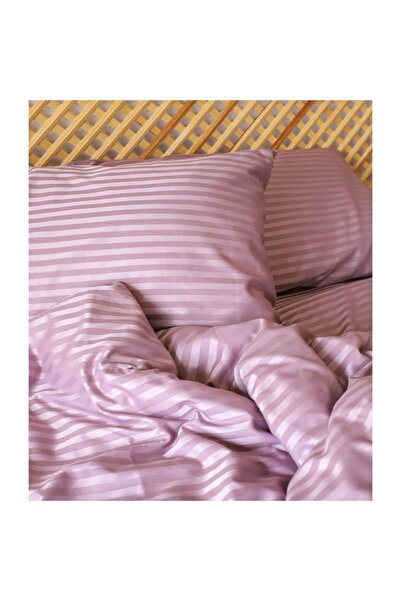 Tekstil Home Genç ve Çocuk Serisi Tek Kişilik 120x200 Lastikli Çarşaflı Çizgili Saten Nevresim Takımı Tüm Renkler