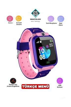 SmartBlade Q12 Ak ll Saat Smartwatch Cocuk SIM Kamera Dinleme GPS Pembe Fiyat Yorumlar Trendyol