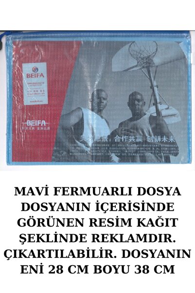 Beifa BEİFA FERMUARLI DOSYA BÜYÜK BOY ENİ 28 CM BOYU 38 CM 4 ADET RENK