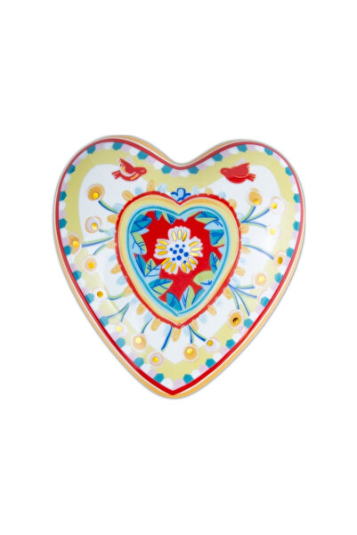 Baci Milano Mamma Mia Kalp Desenli Dekoratif Obje 12 cm x 11,5 cm x 4 cm