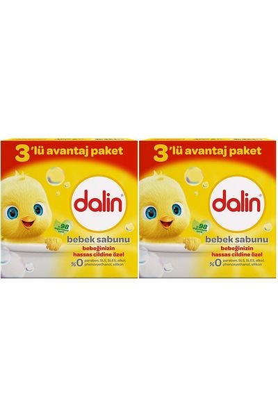 Dalin 100GR Baby Soap - Set of 6 for Sensitive Skin (2PK*3)