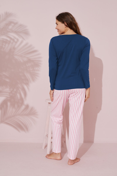 Siyah İnci Σετ πιτζάμες από βαμβακερή στάμπα Indigo - 24241116