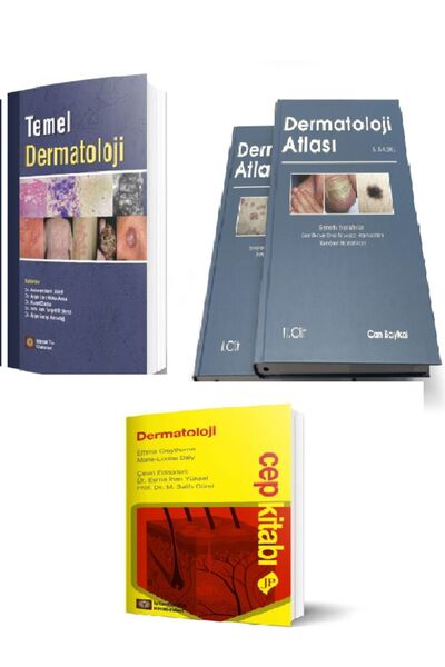 İstanbul Tıp Kitabevi Dermatoloji Atlası Cilt 1-2 Can BAYKAL 5.Baskı + Temel Dermatoloji + Dermatoloji Cep Kitabı 3'lü SET