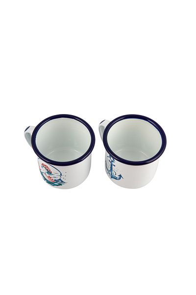ANEMOSS Marine Collection Sailor Girl & Anchor Tassen 2er Set, 350 ml