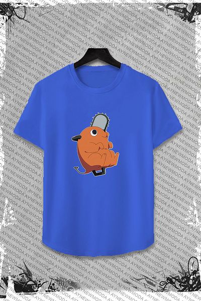 aynewmoda Tricou unisex Chainsaw Man - imprimat frontal, decolteu