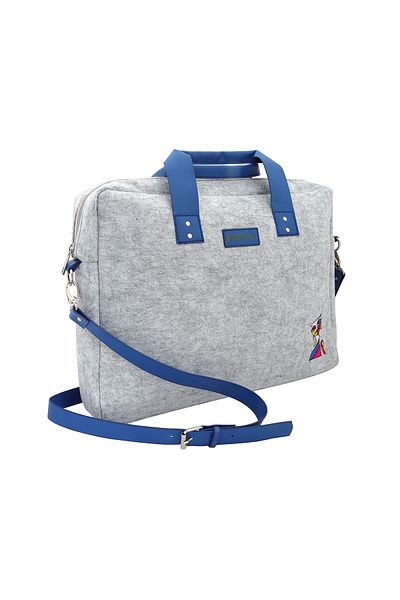 Biggdesign Owl and City Laptop Tasche, Schultertasche aus Filz, Grau