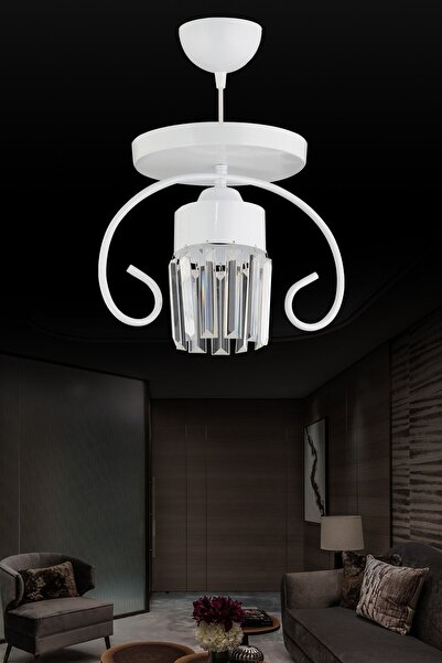 Genel Markalar Sarkıt Tepsi Beyaz Tekli Kelebek Kristal Taşlı Lüks Avize