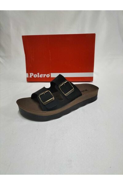 Polero Γυναικείες παντόφλες με διπλή ρίγα με αγκράφα