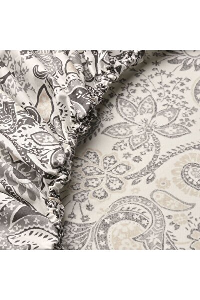 IKEA Fitted Sheet, Gray-White, 120X200 cm