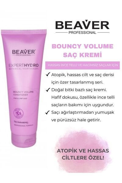 Beaver Beaver Bouncy Volume Conditioner 258ml |   Volume Plant Extract Protein Supported Care for Fine Hair