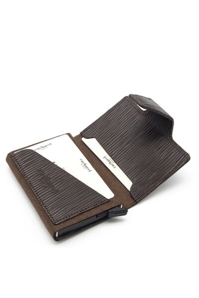 Cacharel Δερμάτινη καφέ θήκη πιστωτικής κάρτας - A.Shell 0270A4K