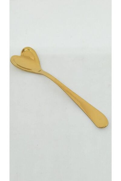 store trend 6 Lı Gold Çay Kaşığı Kalpli