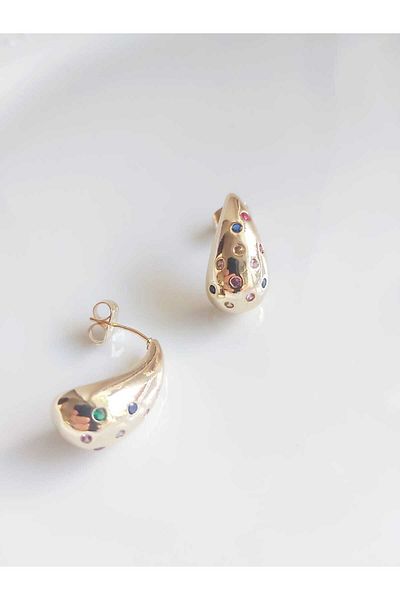 DEVİ fashion Colorful Zircon Stone Bottega Drop Earrings