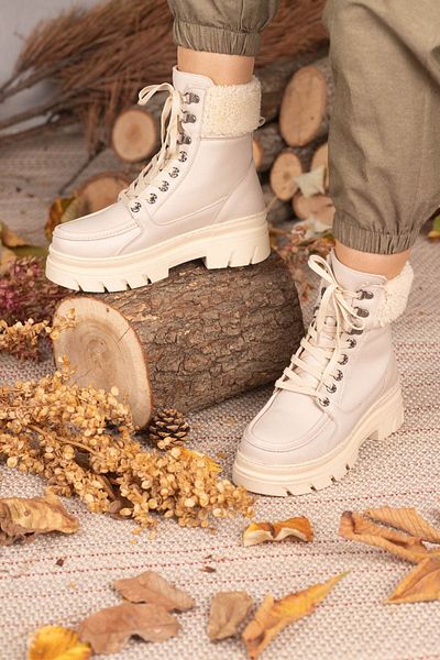 armonika FLR01 FURRY LACED BOOTS WITH ZIPPER AND WARM LINING