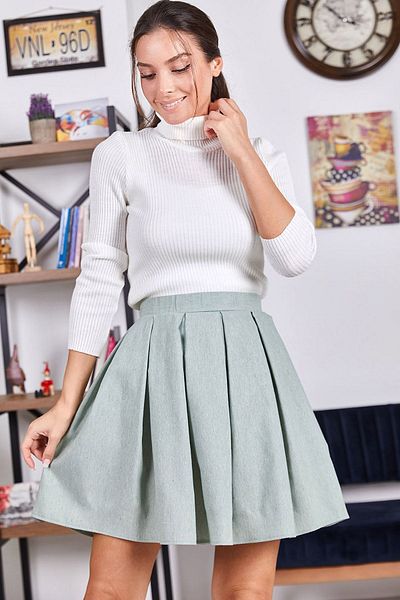 armonika Women's Mint Short Flared Skirt ARM-22K001013