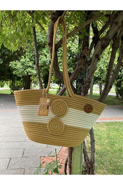 ModaCardin Τσάντα παραλίας και ώμου - Τσάντα χειρός Jute Straw Look