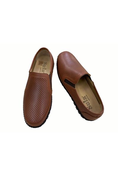 SULA Makosen Laser Cut Leather Tan and Rubber Sole