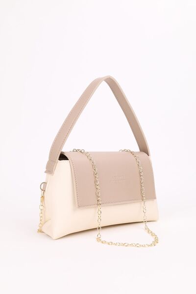 NOTHING Норковий крем жіночий міні-багет крос-боді золотий ланцюговий ремінец...