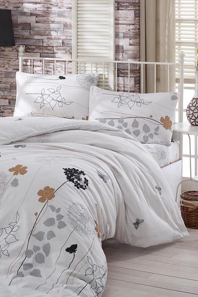 Eponj Home Set cuvertură de pilota unică, ușor de călcat, Atlantis White