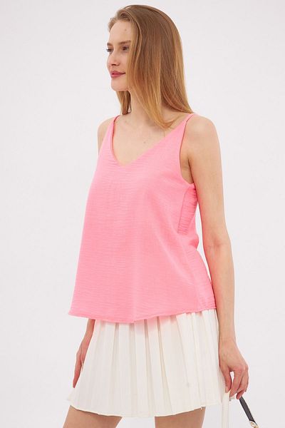 armonika Γυναικεία μπλούζα Neon Pink Line Look - Με λουράκι, ARM-24Y001064