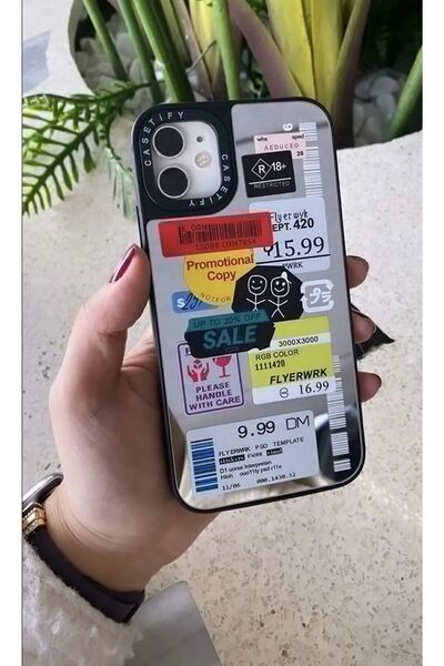 ByVuccia Iphone 11 Uyumlu Aynalı Kılıf Desenli Darbeye Dayanıklı Telefon Kılıfı