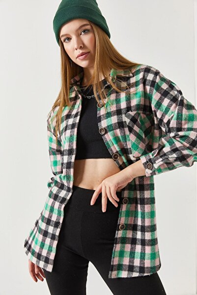 armonika Γυναικείο πουκάμισο με καρό μοτίβο σε σκόνη ARM-22Y001199