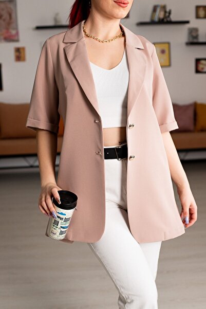 armonika Kadın Taş Kısa Kol Iki Düğmeli Oversize Ceket Arm-23y001034