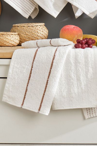 Eponj Home Πετσέτα κουζίνας Sofia Cream - 6 τμχ, 30x50