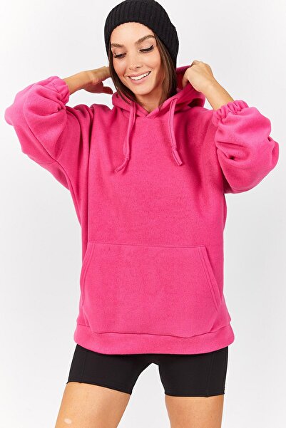 armonika سويت شيرت من الصوف الفوشيا كبير الحجم للسيدات ARM-22K001005