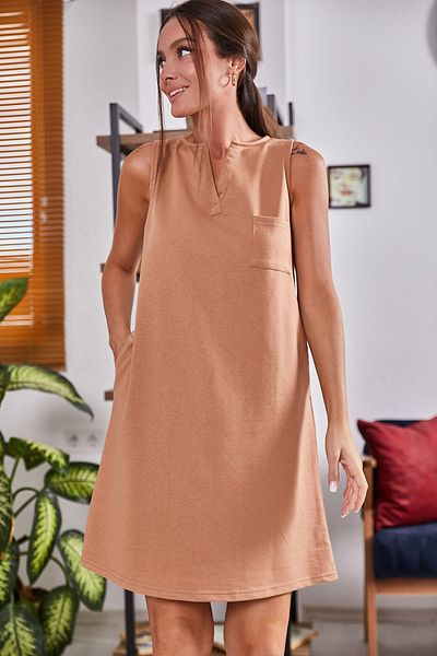 armonika Γυναικείο Μίντι Φόρεμα Τσέπης Mink ARM-19Y001122