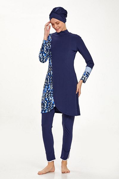 Remsa Mayo Annie 4526 Dark Navy Blue Hijab Swimsuit - Lycra and Full Covered