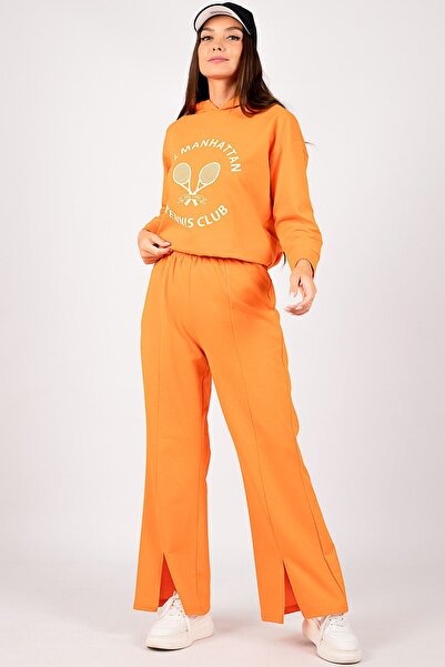 armonika Pantaloni largi, portocalii, cu cusături în față, braț-22Y024061