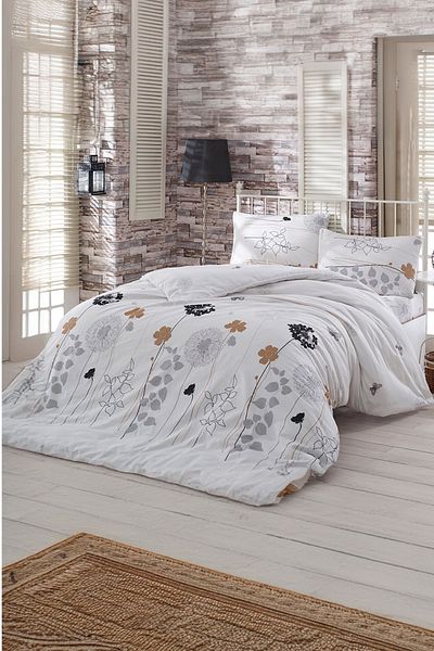 Eponj Home Set cuvertură de pilota unică, ușor de călcat, Atlantis White