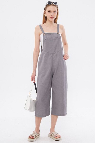 armonika Dark Gray Women's Gardener Jumpsuit - ARM-20K001117