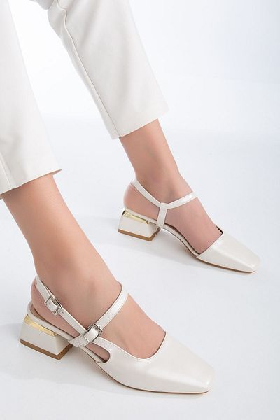 MaskButik Elita Heeled Shoes Pearl White