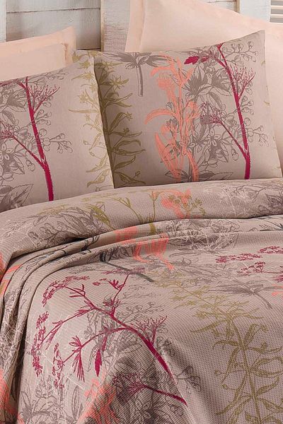 Eponj Home Μονό Σετ Πικέ με στάμπα Urla Beige