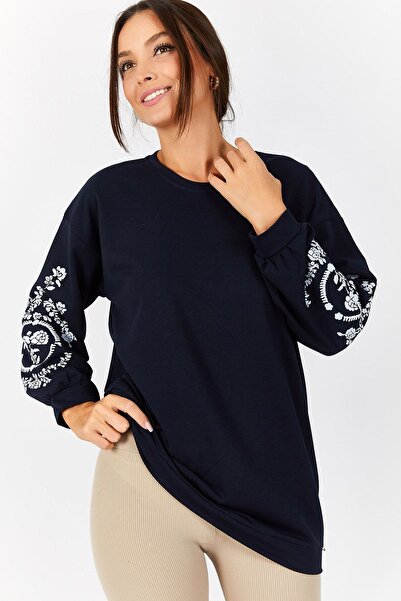 armonika Γυναικείο μπλε Navy μανίκι ανάγλυφο μανίκι ARM-21K024033