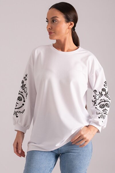 armonika Γυναικείο εκρού μανίκι ανάγλυφο ARM-21K024033