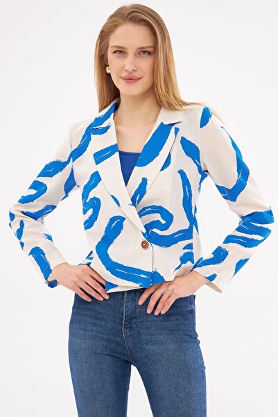 armonika Жіноча куртка Saks з двобортним коміром з візерунком ARM24Y001058