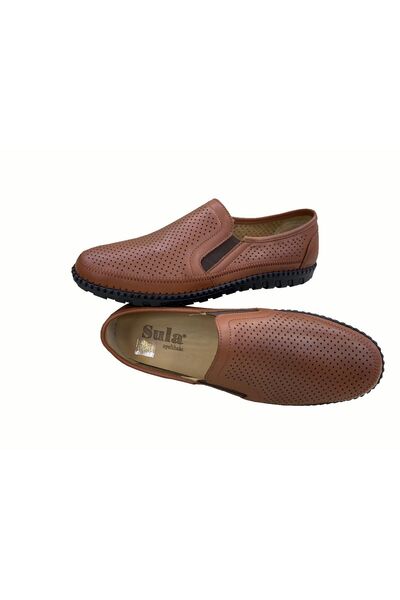 SULA Makosen Laser Cut Leather Tan and Rubber Sole