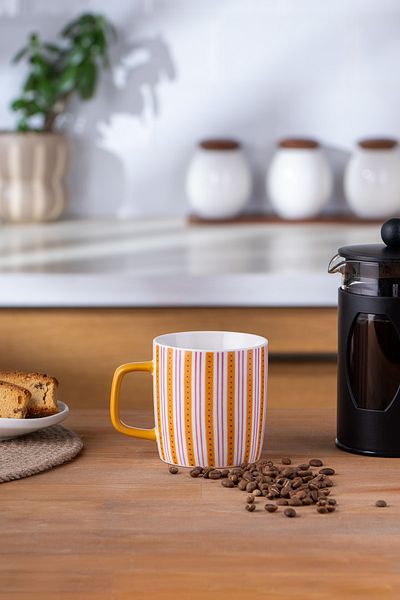 Emsan 350ml Orange Striped Bonnet Mug