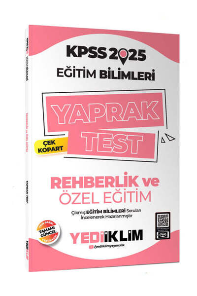 Yediiklim Yayınları 2025 KPSS Eğitim Bilimleri Rehberlik ve Özel Eğitim Çek K...